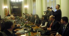 1 April 2013 The members of the Parliamentary Friendship Group with Macedonia in meeting with the President of the Macedonian Assembly (Sobranie)